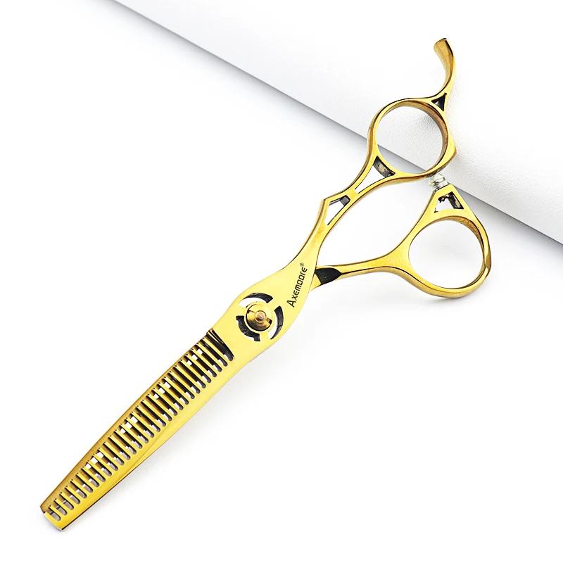 Ciseaux de coiffure professionnels 6 pouces, ensemble de ciseaux de coiffeur dorés, outils de coupe