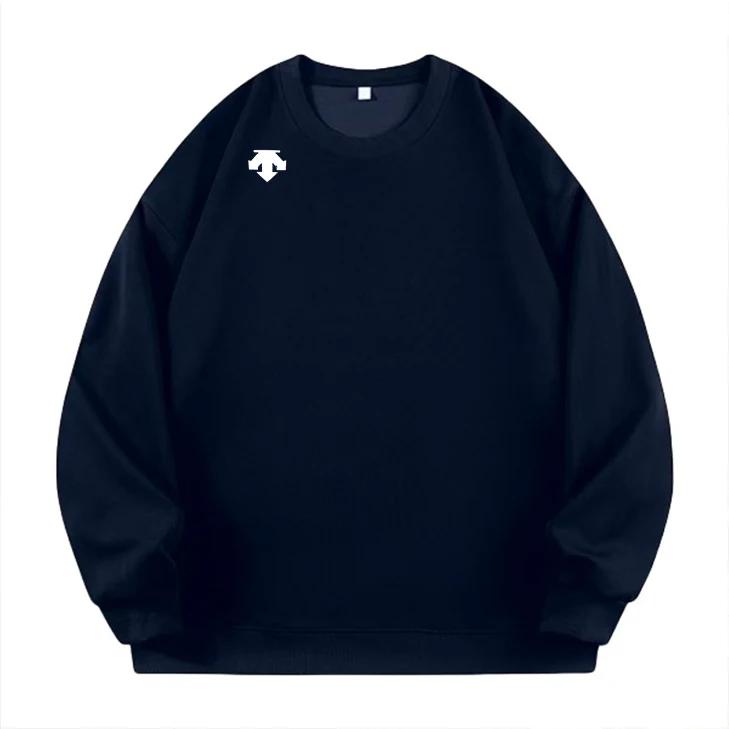 Chemise de sport à manches longues et col rond pour homme, en pur coton, chemise de sport décontract