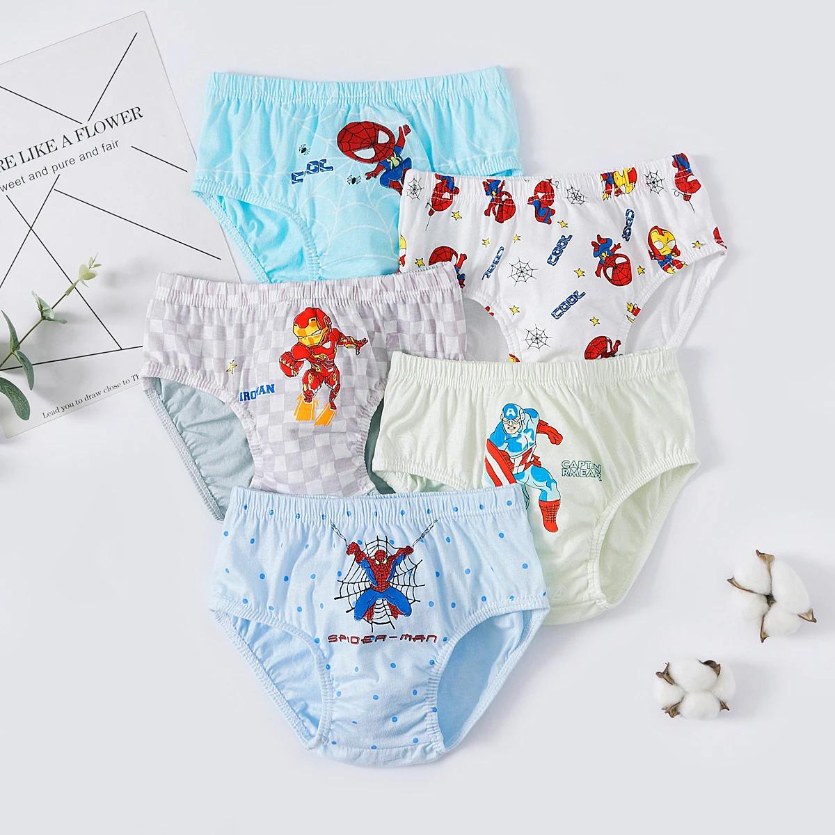 Sous-vêtements en coton pour garçons, boîte exquise, 5 pièces, slips confortables et respirants, cul