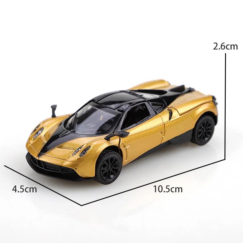(Bagged) Voiture de course à rappel doré à l'échelle 1/43, métal moulé sous pression, trois portes q