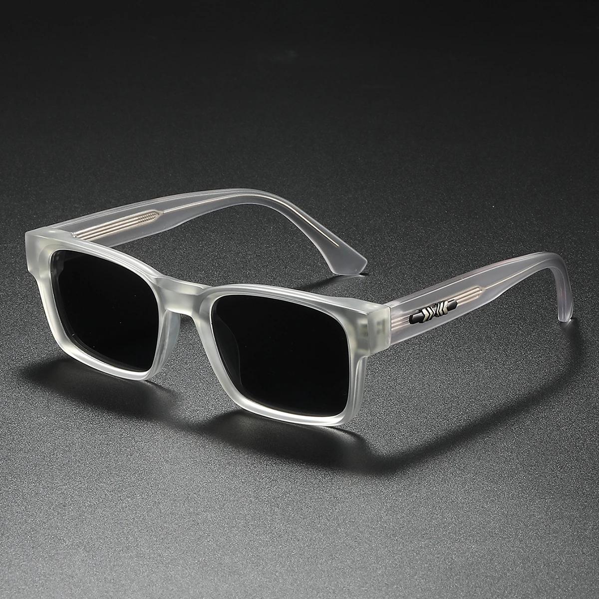 Lunettes de soleil polarisées carrées de qualité pour hommes, noyau métallique UV400 unisexe, pour v