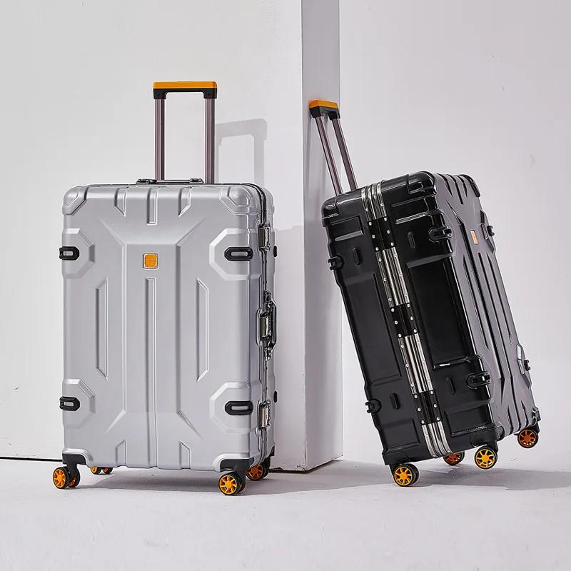 Valise à bagages avec cadre en aluminium de grande capacité, sac de voyage à roulettes, valise à rou