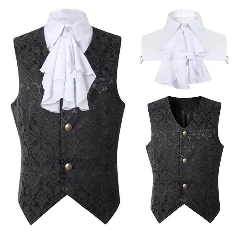 Gilet Steampunk Renaissance pour hommes, manteau gothique Jacquard, simple boutonnage, robe formelle