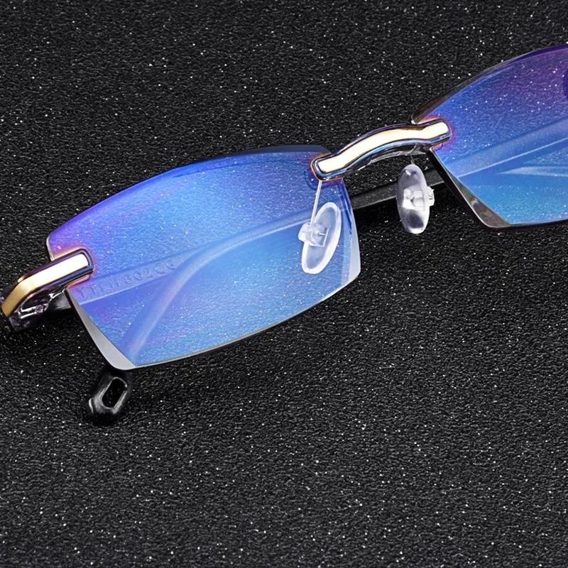 Lunettes de lecture sans bords pour hommes, classiques, Anti-lumière bleue, Vintage, presbytie, unis