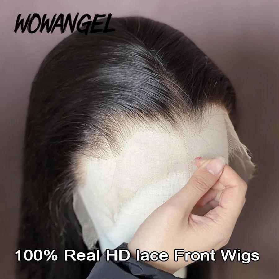 Wowangel-Perruque de Cheveux Naturels Lisses pour Femme, 13x6