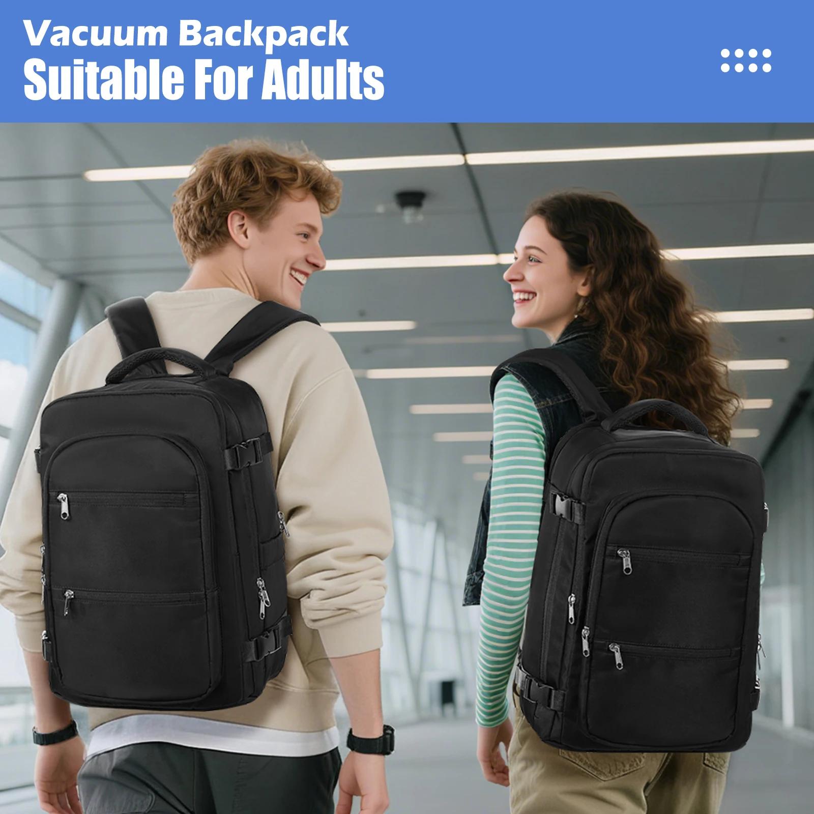 Sac sous vide pour vêtements, sac à dos bagage à main avion, sac à dos sous vide essentiels de voyag