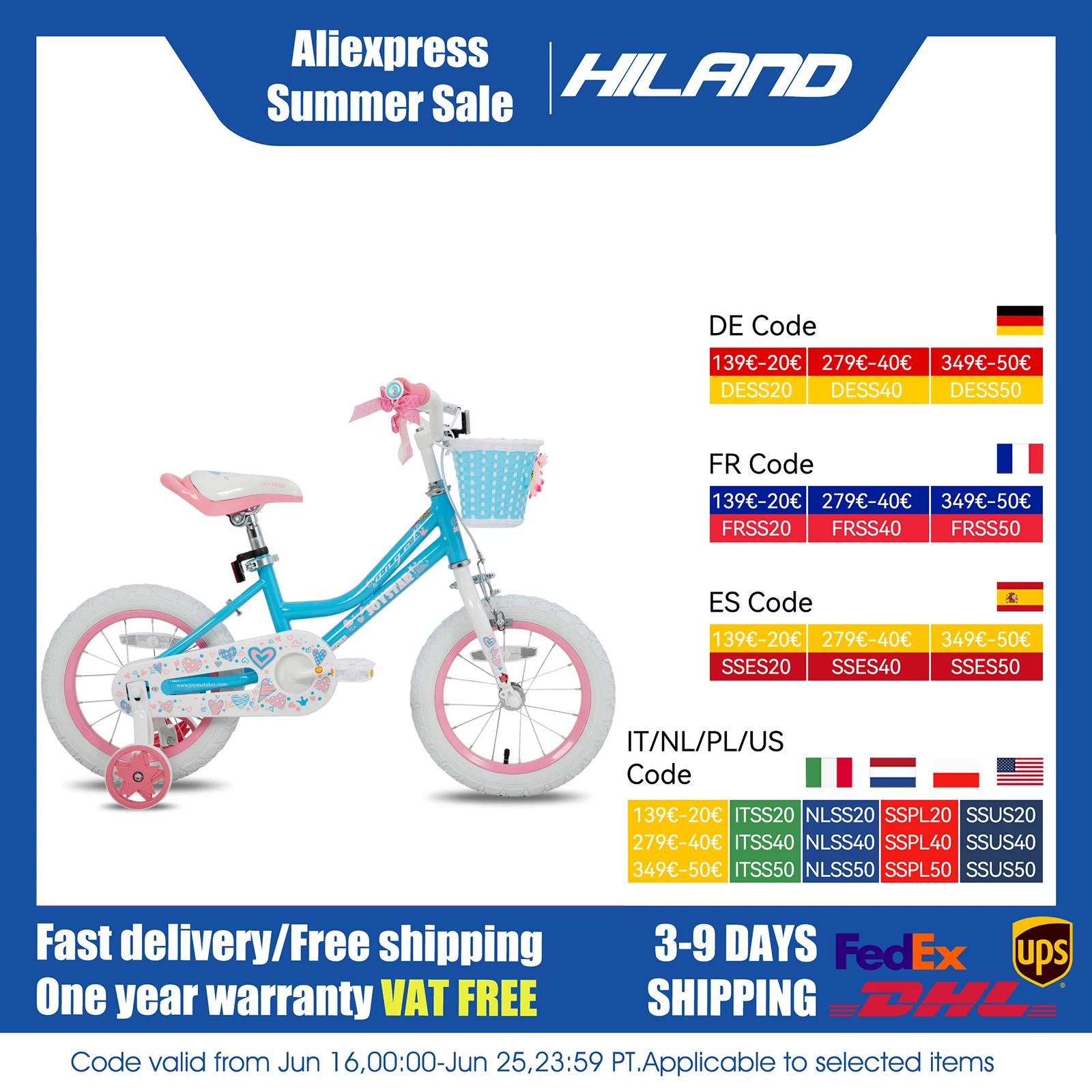 YSTAR-Vélo Angel Girls pour tout-petits et enfants de 2 à 9 ans, vélo pour enfants avec roues d'entr