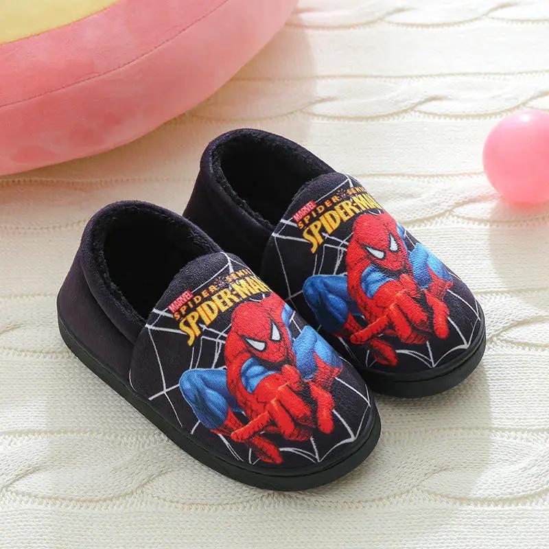 Chaussons Spider-man Disney coton enfants - Style mode chaud hiver intérieur garçons pantoufles