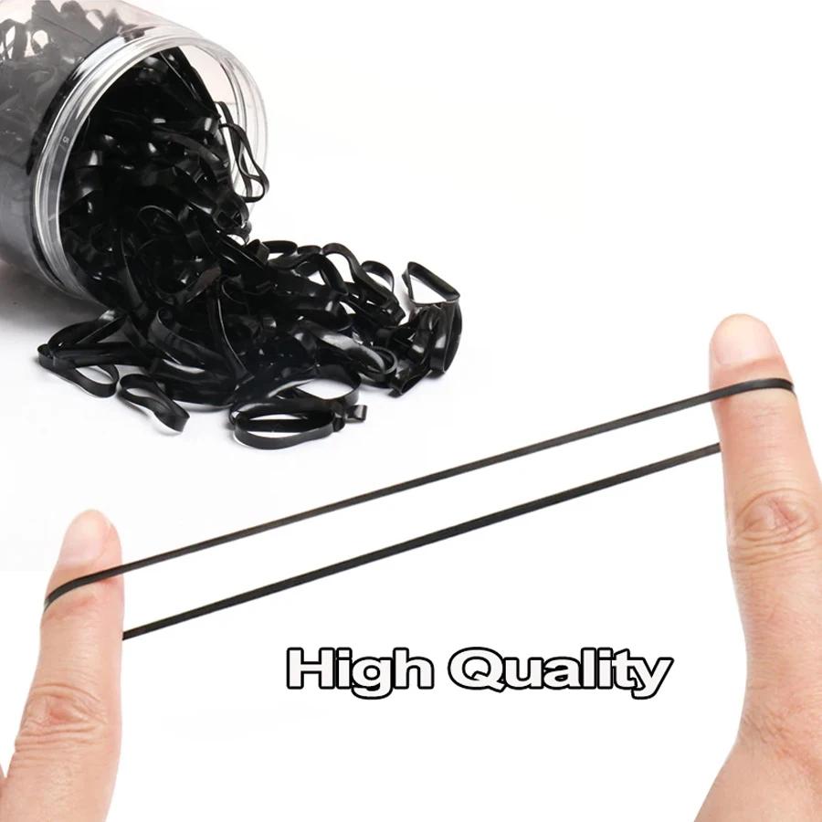 100-1000 pièces noir jetable élastique bandes de cheveux élastiques filles bandeau enfants élastique