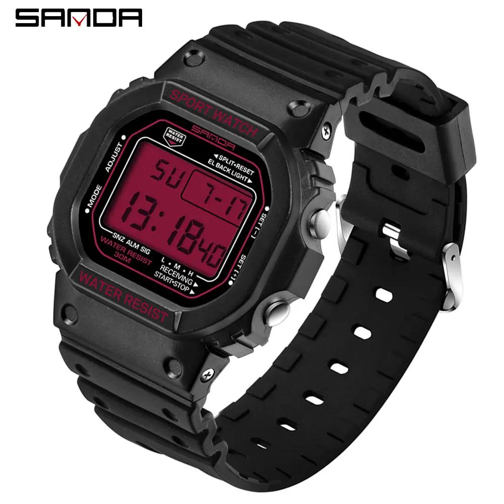 SANDA G Style LED montre numérique unisexe antichoc étanche montres de sport garçon fille chronomètr