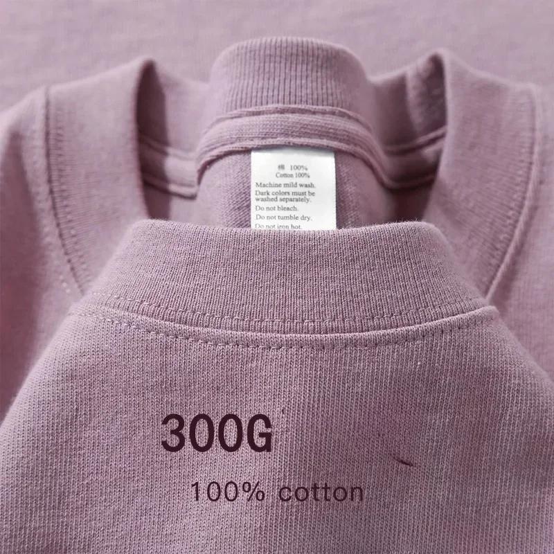T-shirt Homme Décontracté en Coton Pur Américain 300g, Manches Courtes, Coupe Ample, Idéal pour l'Ét