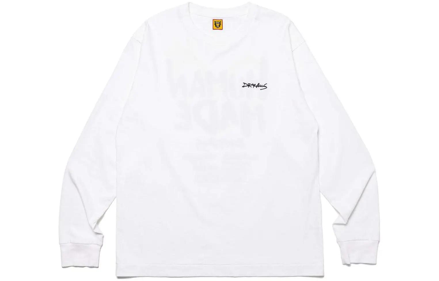 T-shirt à manches longues à col rond avec impression au dos HUMAN MADE SS24, sweat-shirt unisexe en