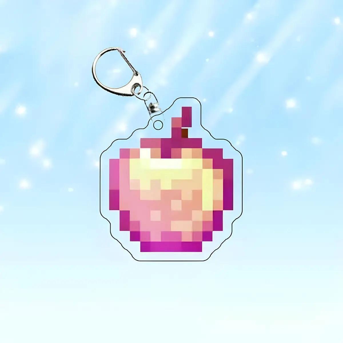 Porte-clés Totem d'épée en diamant indiqué, oeil de pomme dorée enchantée, modèle de pioche, jouets