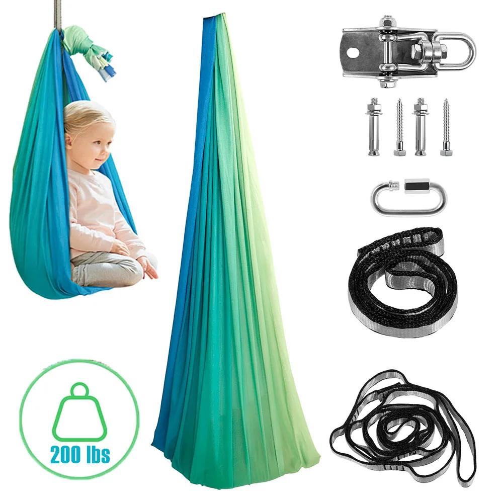 Balançoires sensorielles pour enfants Balançoire câlin confortable double couche avec 360 ° Le cin