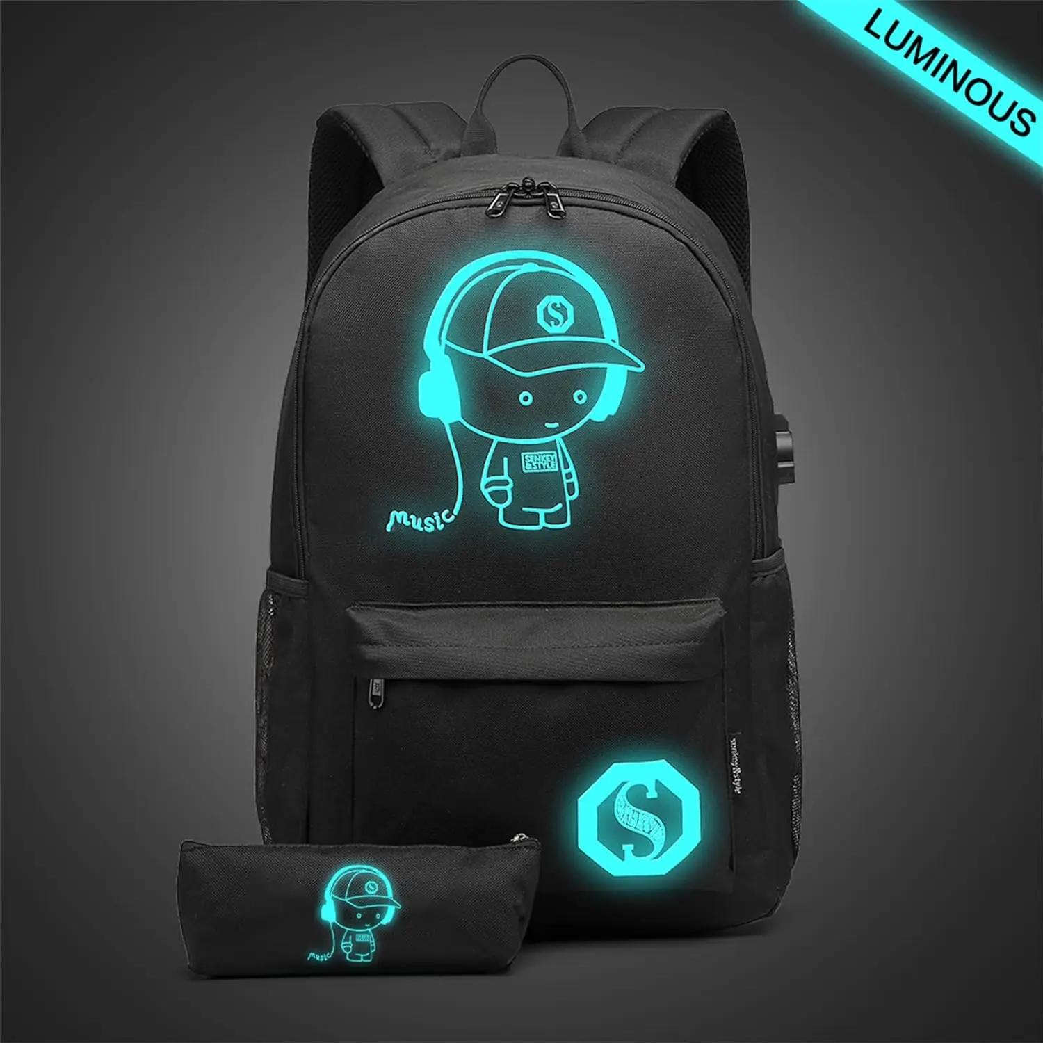 Sac à dos unisexe KONO, fluorescent, léger, imperméable, en polyester, 30x17x48cm, pour l'école, les