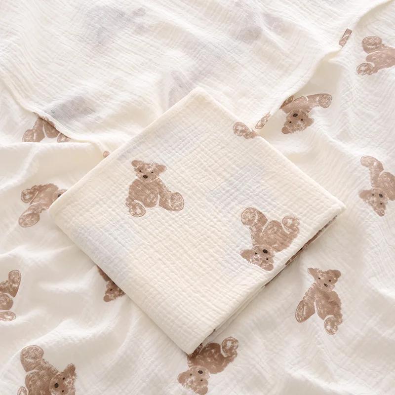 Ins – couverture d'emmaillotage en mousseline pour bébé, 2 couches de coton, pour nouveau-né, servie