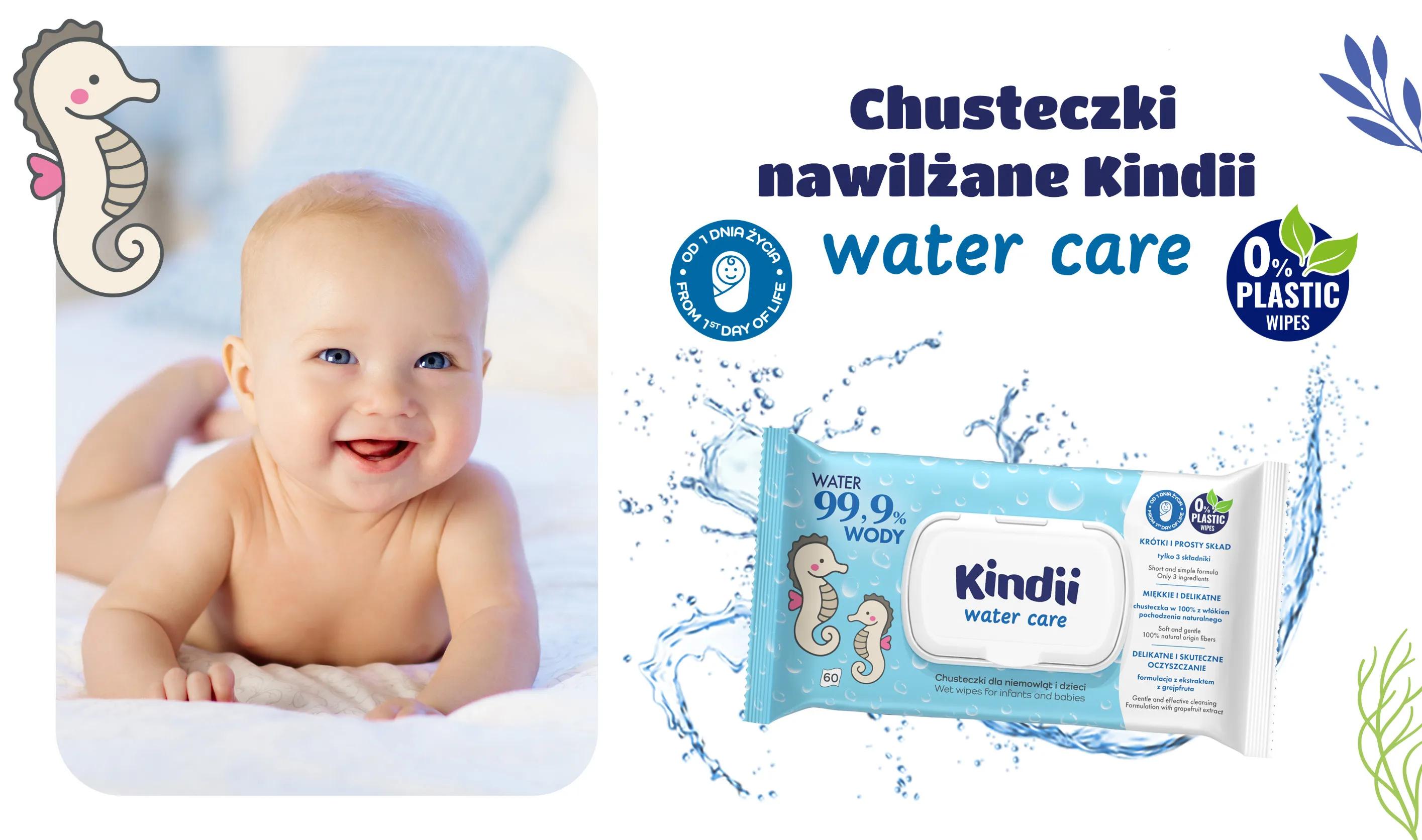 Kindi lingettes pour bébés et enfants 99.9% eau soin 60 pièces x16