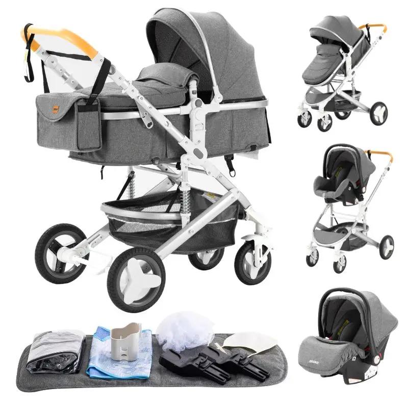 Poussette compacte 3-en-1 pour bébé, siège auto pour nourrisson, système de voyage portable pour nou