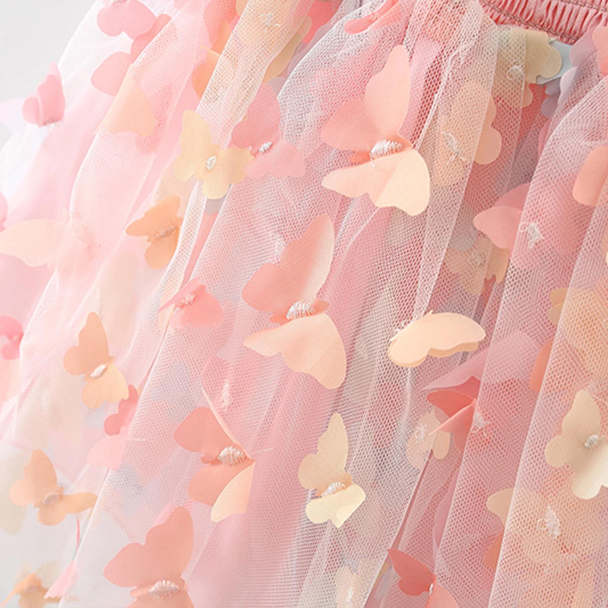 Robes de soirée d'anniversaire pour petites filles, vêtements d'été avec ailes de papillon, Costume