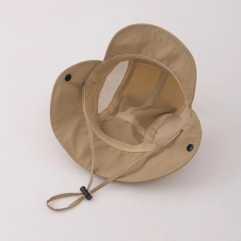 Chapeau d'été pour bébé, broderie d'oreille d'ours de dessin animé, chapeaux de pêcheur à séchage ra