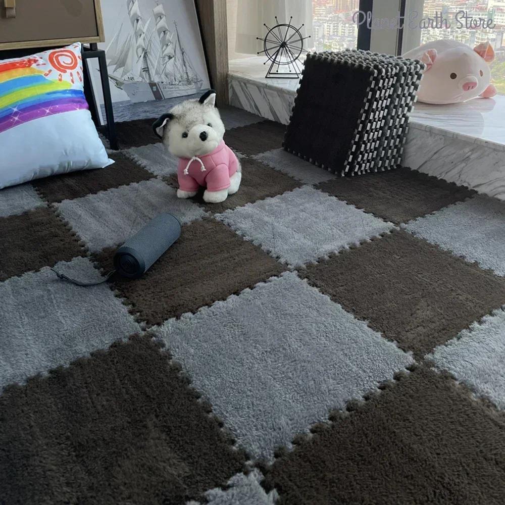 Tapis de jeu en peluche douce pour enfants, 10/20 pièces, jouets pour bébés, Puzzle en mousse Eva, p
