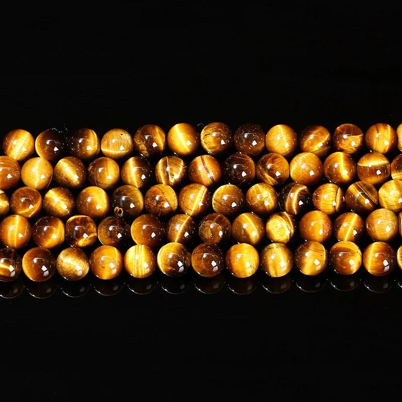 Perle en pierre œil de tigre jaune naturel, entretoise ample 4 6 8 10 12mm pour la fabrication de bi