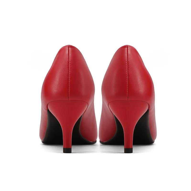 Escarpins tendance en croûte de cuir pour femmes, chaussures de bureau Sexy, rouge clair-jaune, bout