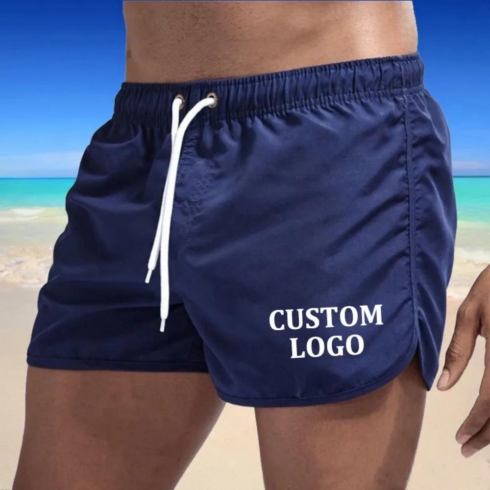 Maillot de bain pour homme avec logo personnalisé, boxer, short de plage, maillot de surf, mayo, sun