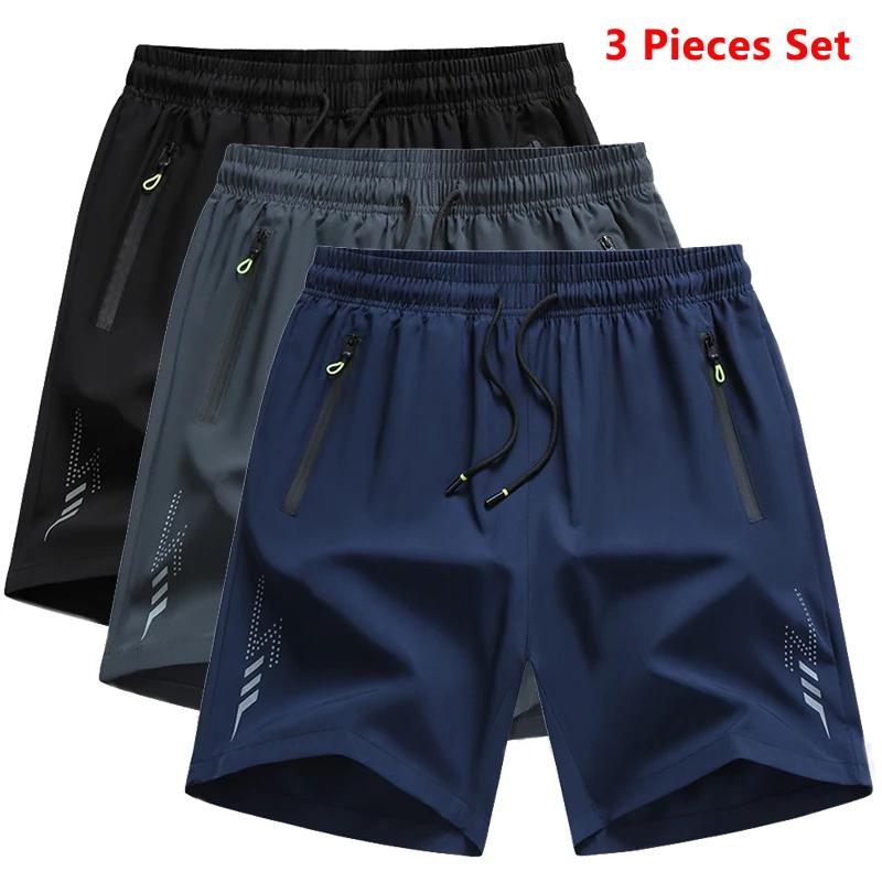 3 pièces nouveaux Shorts de course hommes Shorts de sport de gymnastique séchage rapide entraînement