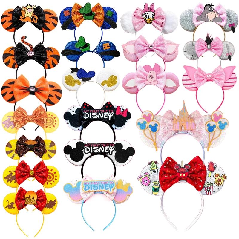 Nouveau Design Mickey Mouse oreilles bandeau enfant adulte Festival fête paillettes arc bandeau femm