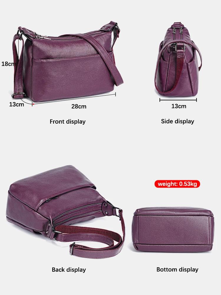 Zency – sac à bandoulière élégant en cuir véritable pour femmes, sacoche tendance pour dames, rouge