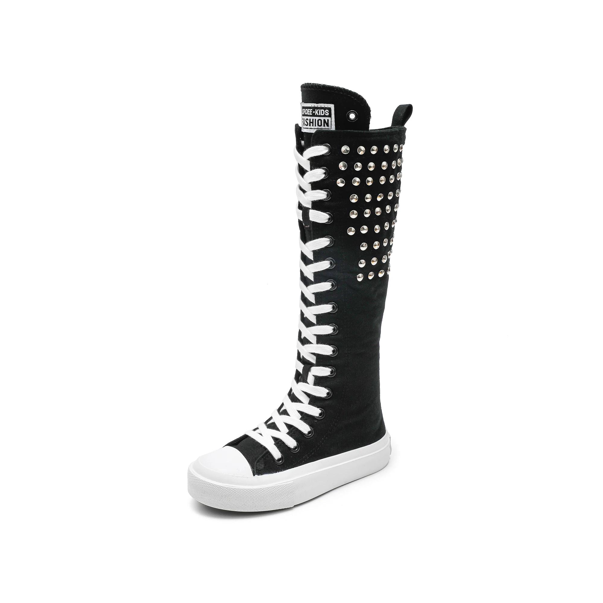 Chaussures en toile pour enfants à semelle souple et respirante, bottes à carreaux pour garçons et f