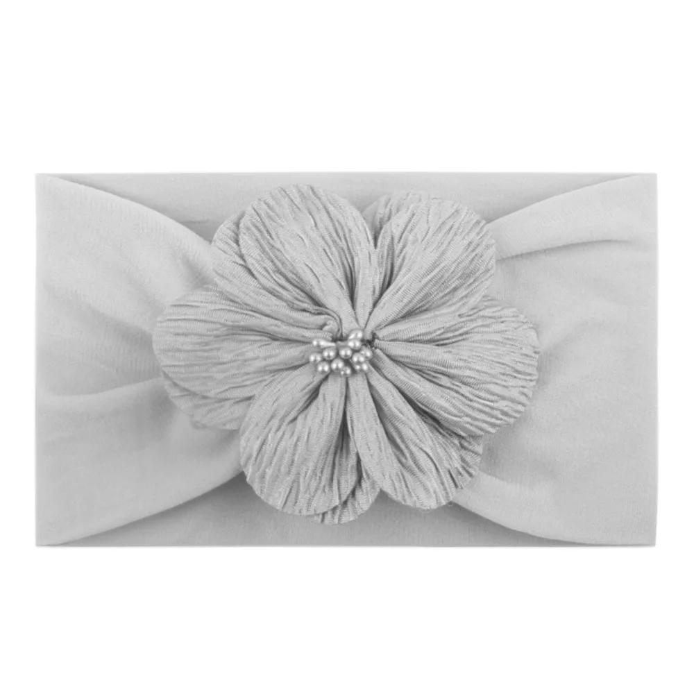 Bandeau à fleurs pour bébé fille, 13 couleurs, doux et élastique, adapté aux foulards pour nouveau-n