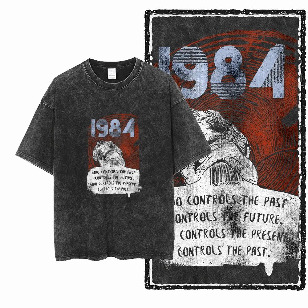 X1-x25 STREE THEME graphique exclusif unisexe coton lavé à l'acide t-shirt Cool Vintage Streetwear h