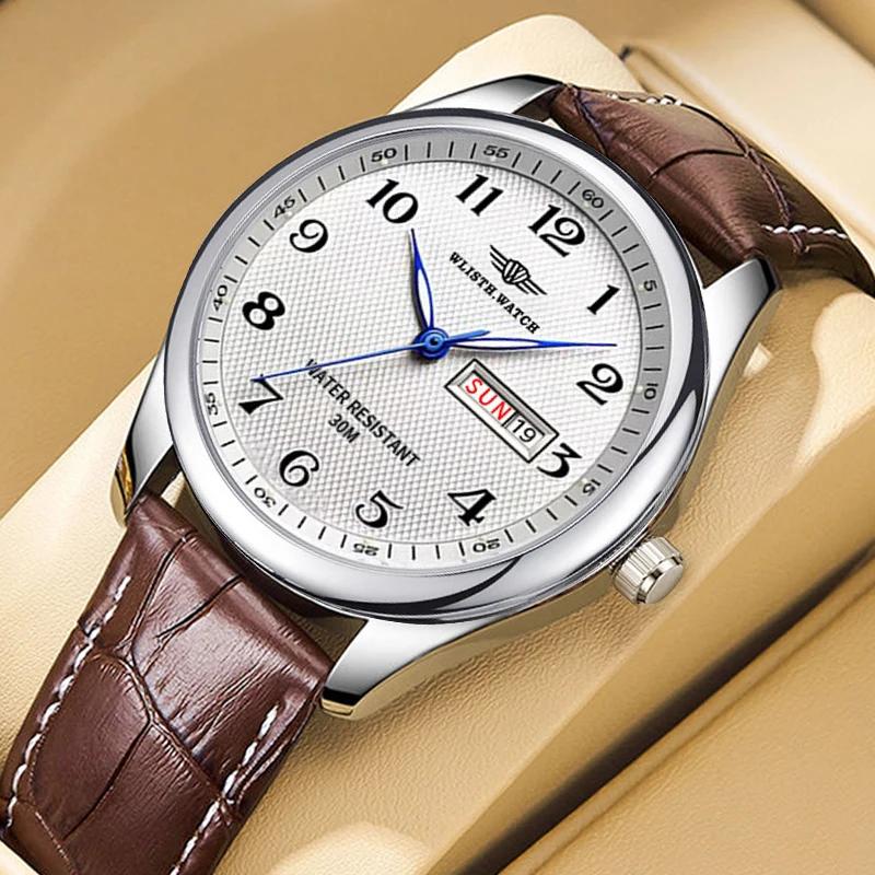 Montre ultra-mince Vintage, montre à quartz étanche à veilleuse atmosphérique pour hommes, donner un