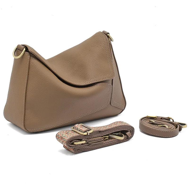Dames rétro peau de vache souple sacs à bandoulière femme mode luxe Design sacs à main femmes nature