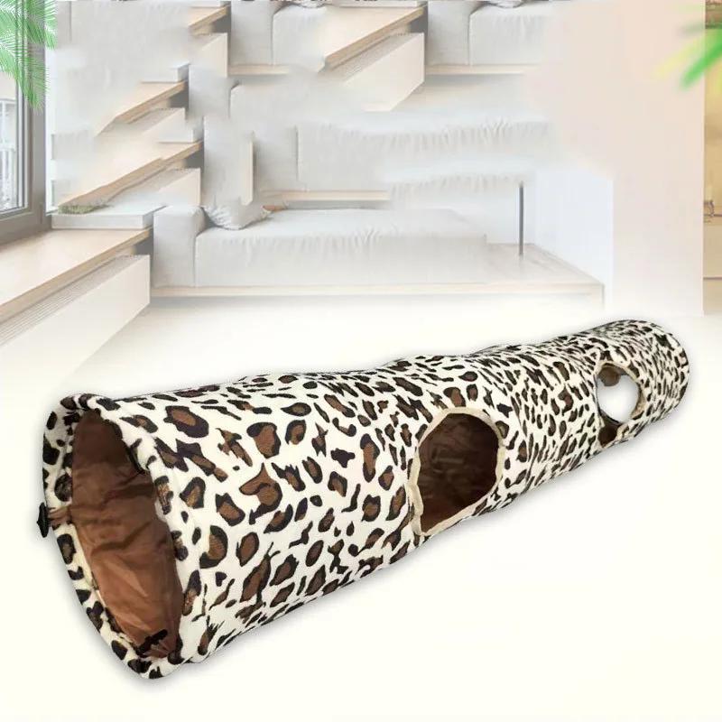 Tunnel parfait pour chat, imprimé léopard, 2 façons amusantes pour animaux de compagnie, jouet de je
