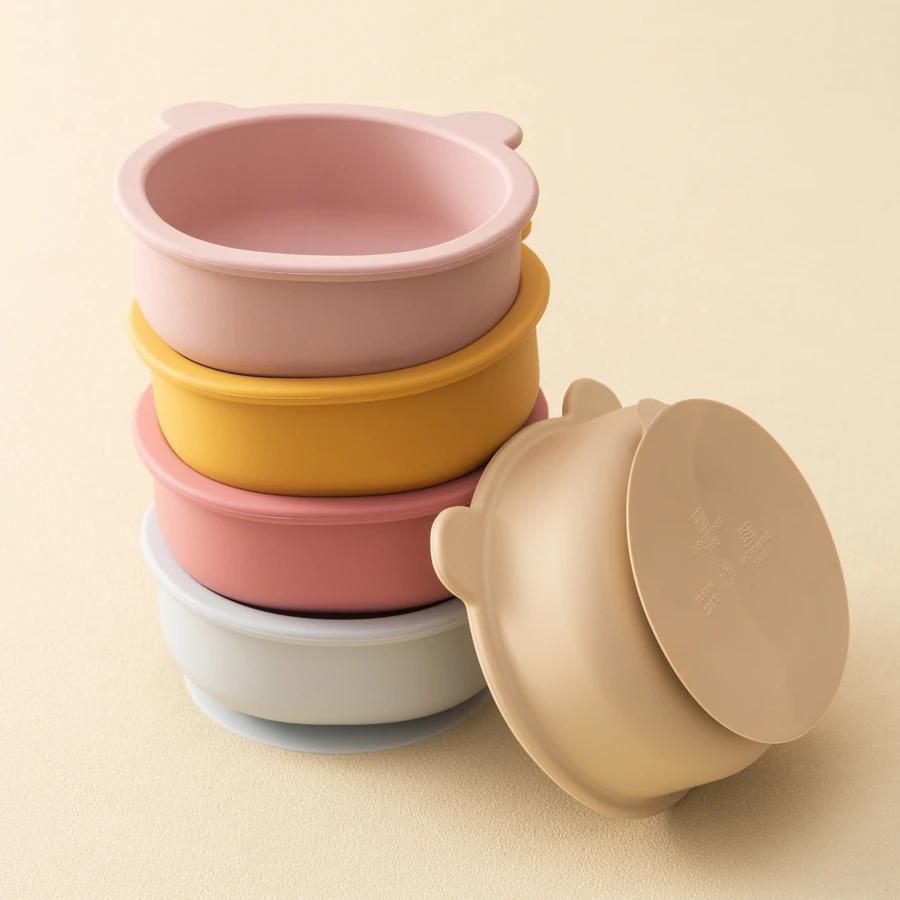 Vaisselle en Silicone pour bébé, ensemble de dîner à aspiration, formation à l'alimentation, article