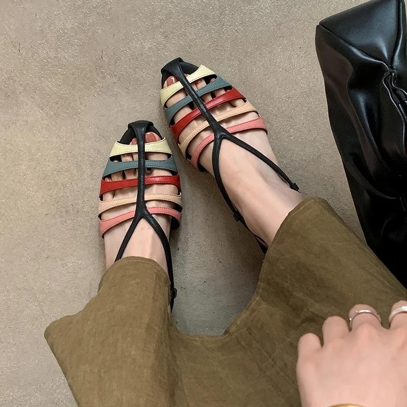 MORAZORA – sandales en cuir véritable pour femmes, grande taille 34-41, sandales plates de couleurs