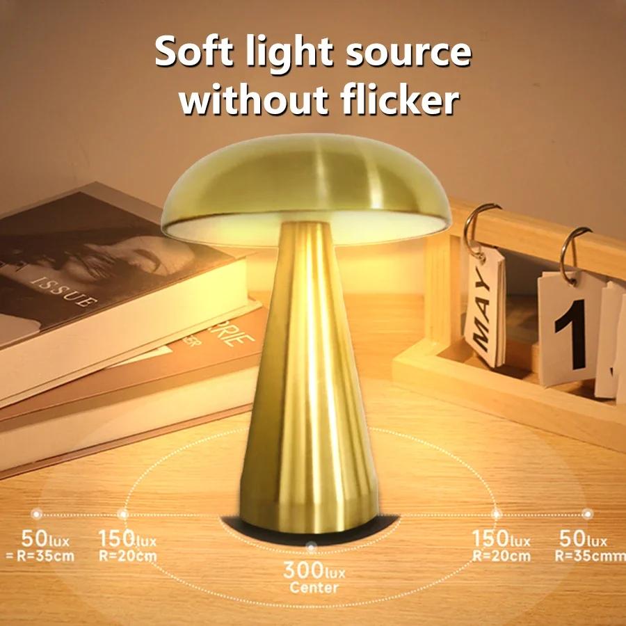 Lampe de Table de Bar rétro lampe de Table champignon LED capteur tactile trois couleurs gradation b