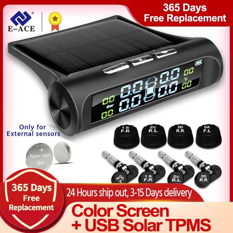 E-ACE énergie solaire TPMS système de surveillance d'alarme de pression des pneus de voiture système