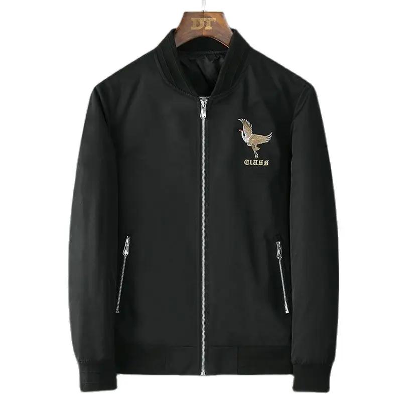 Veste Sukajan brodée Crane pour hommes 2026, Blouson Bomber Harajuku à manches longues, Manteau univ