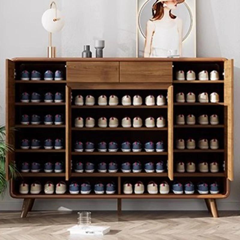 Armoire à chaussures en bois de luxe, organisateur de rangement, salon, affichage Mobile, étagère à