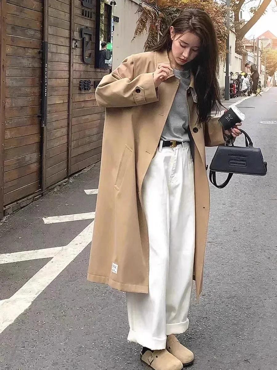 ZOENOVA-Jean Droit Blanc pour Femme, Pantalon Taille Haute, Jambes Larges, Baggy, Mode Coréenne, Nou