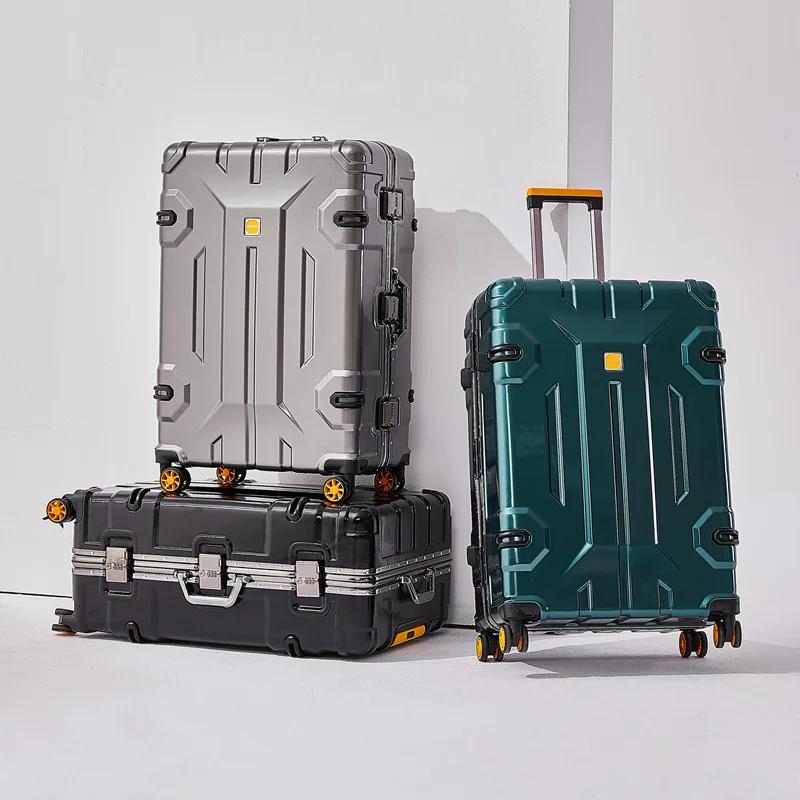 Valise à bagages avec cadre en aluminium de grande capacité, sac de voyage à roulettes, valise à rou