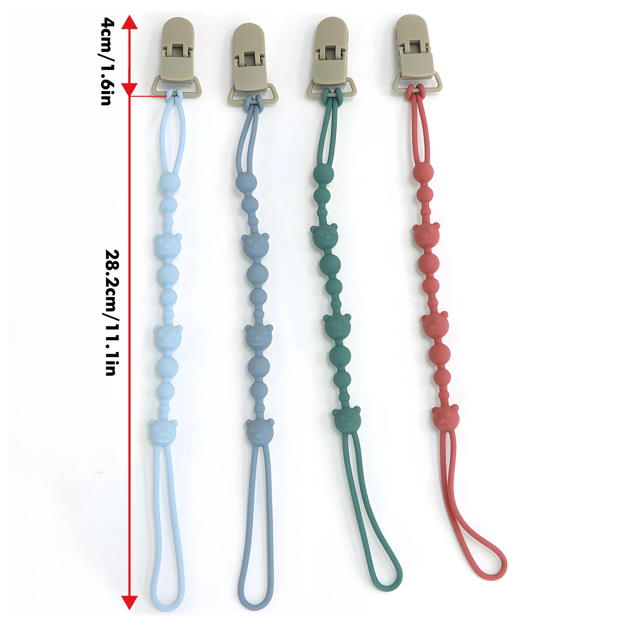 Sucette apaisante Anti-chaîne pour poussette de bébé, anneau de dentition, chaîne Anti-perte, Clip d