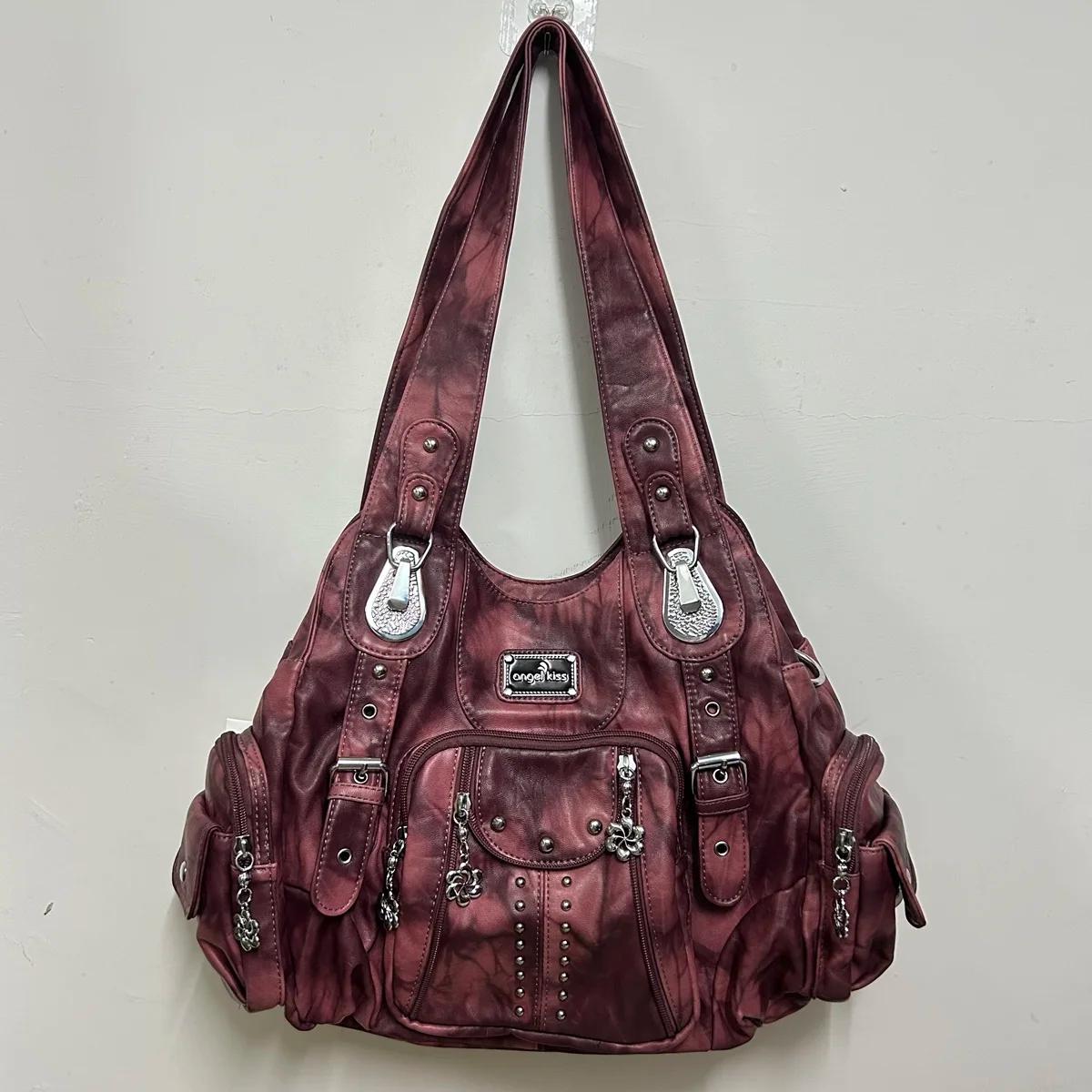 Sacs à main vintage pour femmes, sacs à bandoulière en cuir PU tendance, sacs à main de grande capac