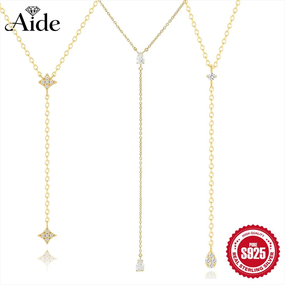 Aide – collier élégant en argent Sterling 925 en forme de Y pour femmes, longue chaîne avec pompon g