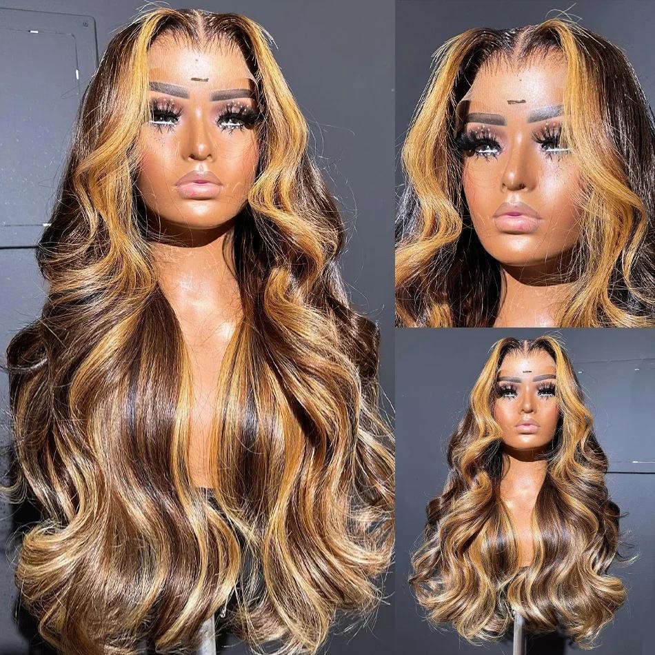 Honey Blonde Body Wave Lace Front Wig, Highlight HD Lace Frmetals Wig, Human Hair Wear, Go Glueless