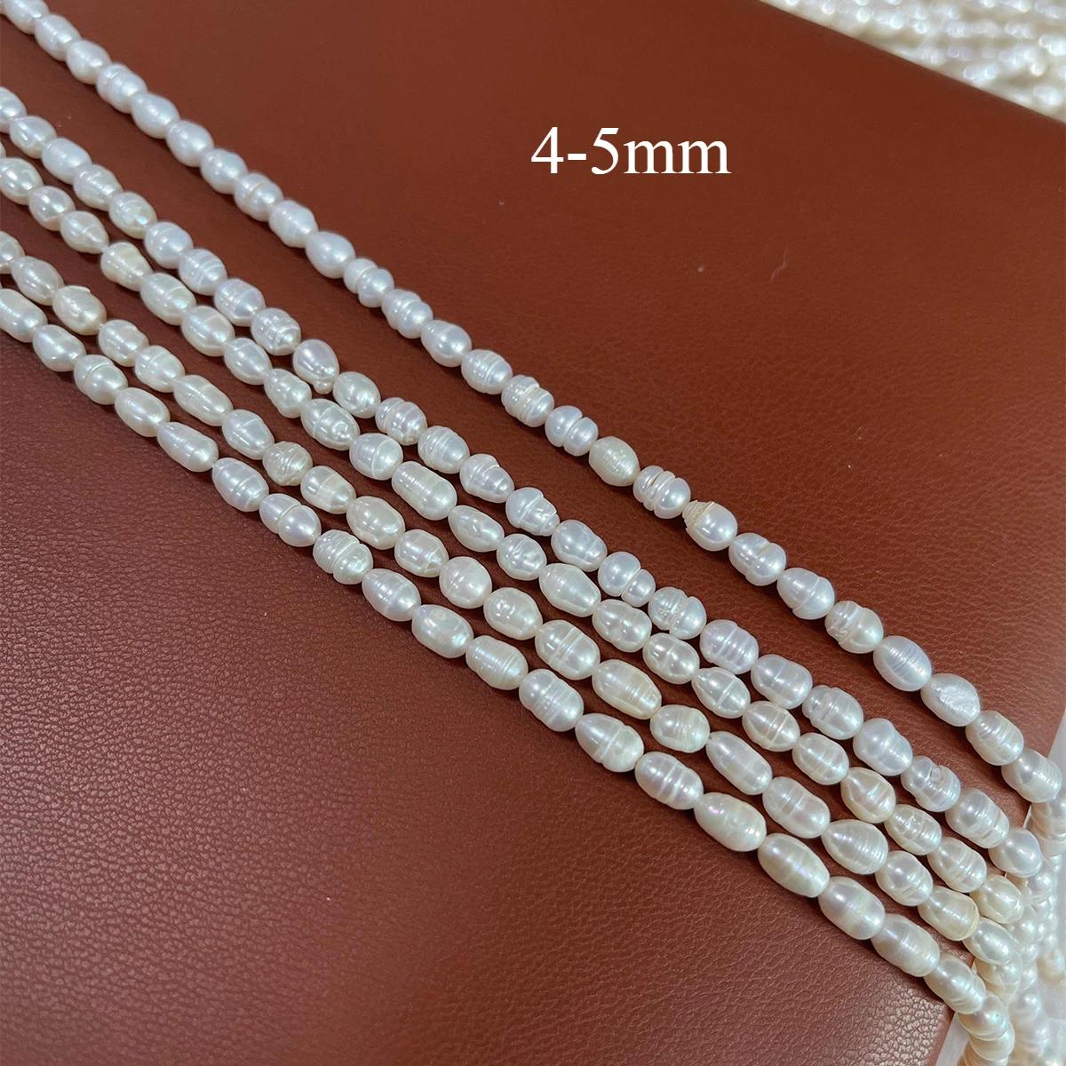 Perles d'eau douce naturelles de haute qualité, poinçon en forme de riz, perles amples pour bricolag